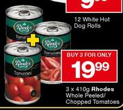 Rhodes Whole Peeled/Chopped Tomatoes-3 x 410gm