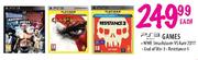 PS3 Games WWE Smackdown VS Raw 2011, God Of War 3 Or Resistance 3-Each