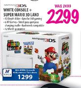 Nintendo3DS White Console Plus Super Mario 3D Land