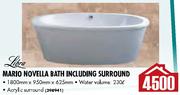 Libra Mario Novella Bath Including Surround (1800mm x 950mm x 625mm) - 230 Ltr