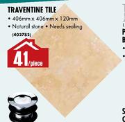 Traventine Tile-406mm x 406mm x 120mm Per Piece