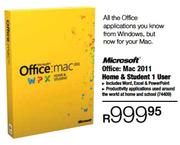 Microsoft Office:Mac 2011 Home & Student 1 User