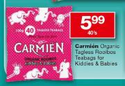 Carmien Organic Tagless Rooibos Teabags for Kiddies & Babies-40's