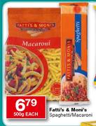 Fatti's & Moni's Spaghetti/Macaroni-500g each