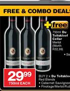 DU Toitskloof Cellar Red Blends-2x750ml Each