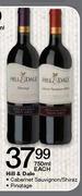 Hill & Dale Cabernet Sauvignon/Shiraz/Pinotage-750ml Each 