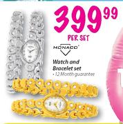 Monaco Watch & Bracelet Set-Per Set 