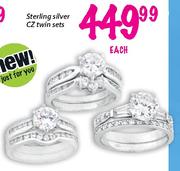 Sterling Silver CZ Twin Sets-Each