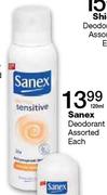 Sanex Deodrant Assorted-120ml Each