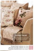 Pleated Floral Cushion-45x45cm