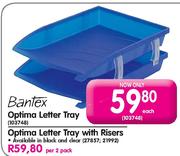 Bantex Optima Letter Tray Wiyh Risers-Per 2 Pack