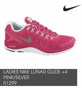 Ladies Nike Lunar Glide +4 Pink/Silver