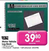 RBE Motor Vehicle Log Book-each