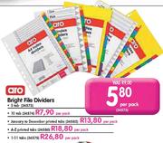 Aro Bright File Dividers-5 tab per pack