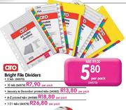 Aro Bright File Dividers (1-31 Tabs)-per pack