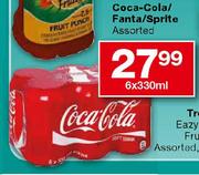 Coca-Cola/Fanta/Sprite Assorted-6x330ml