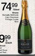 Krone Boreails Methode Cap Classique Vintage Cuvee Merlot - 750ml
