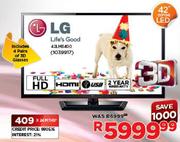 LG Full HD 3D LED TV (42LM3400)-42"