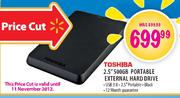 Toshiba 2.5" Portable External Hard Drive-500GB