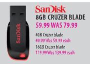 SanDisk Cruzer Blade-8GB each