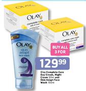 Olay Complete Care Day Cream,Night Cream(50mlEach) & Skin Adapt Face Wash(150ml)-Per Set