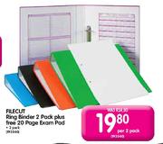 Filecut Ring Binder 2 Pack Plus Free 20 Page Exam Pad-Per 2 Pack