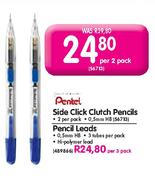 Pentel Side Click Clutch Pencil-2's Pack