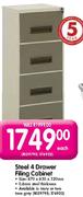 Steel 4 Drawer Filling Cabinet-470x630x320mm