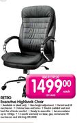 Retro Executive Highback Chair Black-Each