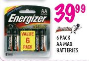 6 Pack AA Max Batteries