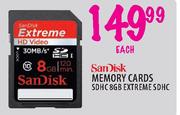 Sandisk SDHC 8GB Extreme SDHC Memory Card - Each