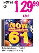 Now 61 CD - Each