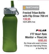 Nathan Frosted Tritan Bottle with Flip Straw-700ml