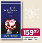 Santa Garden Stake Solar Lights-2-Piece
