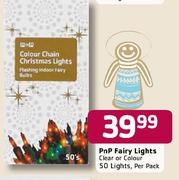 Pnp Fairy Lights Clear Or Colour-50 Lights Per Pack