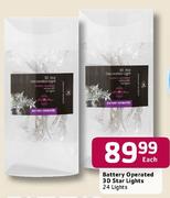 Battery Operated 3D Star Lights-24 Lights Each