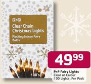 Pnp Fairy Lights Clear Or Colour-100 Lights Per Pack