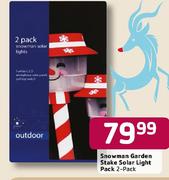 Snowman Garden Stake Solar Light Pack-2-Pack