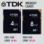 TDK Memory Cards SDHC 4GB Card