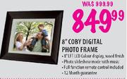 Coby Digital Photo Frame-8" Screen