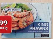 Cape Point Frozen Whole King Prawns-800gm