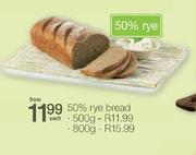 50% Rye Bread-800g Each
