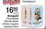 Berggold Chocolates (Brandy Beam/Cherry Liqueur/Jamaica Rum)-100g Each