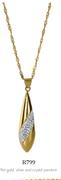 9ct Gold,Silver And Crystal Pendant