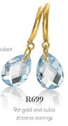 9ct Gold And Cubic Zirconia Earrings