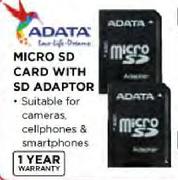 Adata Micro SD Card With SD Adaptor-4GB Each