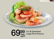 Cut & Deveined Large Pink Prawns-700g Nett