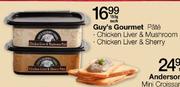 Guy's Gourmet Pate-Chicken Liver & Mushroom/Chicken Liver & Sherry-150g Each