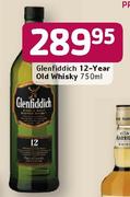 Glenfiddich 12-Year Old Whisky-750ml