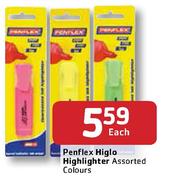 Penflex Higlo Highlighter Assorted Colours Each